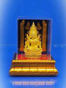 Thai Most Beautiful Elegent Buddha Rooplor Phra Phuttha Chinnarat(Success Buddha) Mini BuchaWat Yai ChaiMongKhun 泰國最完美優雅高贵佛祖像「金娜啦佛祖」成功佛(最灵愿佛祖之一又称双龙佛由于后面有两条火龙，也叫火龙佛祖)迷你供奉式小金身