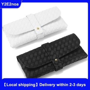 【Local shipping】 1Pc Twist Braided Leather Glasses Case Snap Rope Belt Portable Sunglasses Glasses Case Storage Box Sunglasses Case