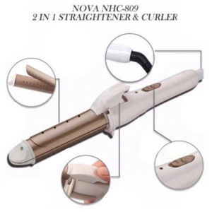 Nova NHC-809CRM Hair Straightener Catok Lurus dan Keriting 2 in 1 0954