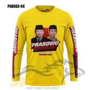 Kaos Prabowo Gibran Lengan Panjang Baju Prabowo Gibran Capres Cawapres Indonesia 2024 Terbaru Katun 24s All Size