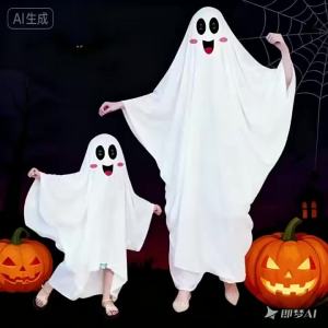 ≮927≯ Halloween Ghost Costume Masquerade and Childrens Ghost Cape Outfit cos Party white cape