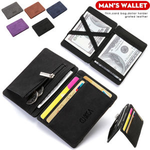 Ultra Thin Men PU Leather Mini Small Card Wallet Women Zipper Coin Purse Pouch Credit Bank Card Case Holder