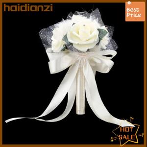 haidianzi Hand Bunch Bridal Holding Flower Artificial Rose Silk Bouquet Bridesmaid Decor
