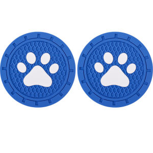 2pcs Cat Paws Pattern Water Cup Pad Car Interior Coaster Silicone Non-slip Water Cup Mat Accessories
