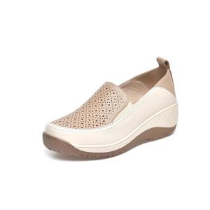 Giày đế xuồng đế mềm bằng da rỗng cho giày nữ mùa hè