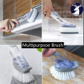 2in1 MULTIPURPOSE CLEANING BRUSH KITCHEN POT BRUSH SCRUB FLOOR BRUSH AUTOMATIC LIQUID FILLING DISH WASHING BRUSH BOWL PLATE BRUSH. 