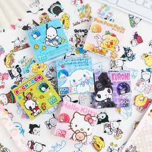 60pcs Anime Sanrio Sticker Cartoon Cute Graffiti Card Laptop Manual Mug Decorative Gift Box Sticker Christmas Birthday Gift