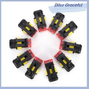 Ditur 10 Kits 2 Pin Way Sealed Waterproof Electrical Wire Connector Plug Car Auto Sets