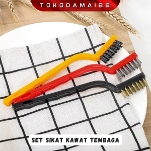 Set Sikat Kawat Tembaga Nylon Pembersih Kompor Wire Brush 3 in 1