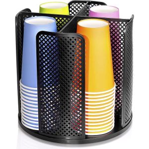 LUXERY có 4 ngăn Máy phân phối cốc giấy xoay Có thể tháo rời Kho lưu trữ Giá đỡ cốc và nắp dùng một lần Chất lượng cao Tiết kiệm không gian Máy Pha Cà Phê bàn