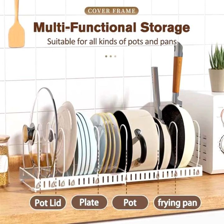 Expandable Pot Rack Stainless Steel Dish Drying Holder Rack Kitchen ...