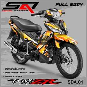 Decal Stiker Full Body Vega ZR - Dekal Sticker Striping Vega ZR Motif ARMY. SDA.01