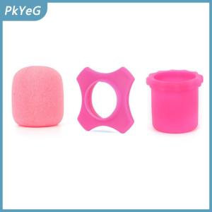 PkYeG Micro chống cuộn chống trượt trường hợp với microphone Sponge Cover Set mic Bảo vệ Silicone vòng dưới Rod tay áo chủ