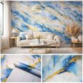 Wallpaper Dinding Bahan Pvc Motif Marmer Biru Gold 3,5m x 45cm | Lazada ...
