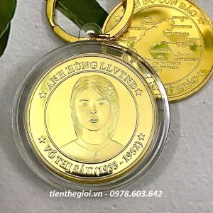 Móc Khoá Xu Lưu Niệm Cô Sáu Côn Đảo Mạ Vàng làm quà lưu niệm - SP007358