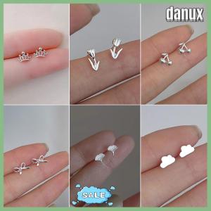 danux 1Pair Minimalist Needles Ear Studs Tulip Little Cherry Small Love Heart Earrings Women Butterfly Earring Gifts