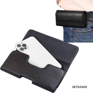 Holster Clip with Magnetic Closure and PU Leather Belt Loops (Designed to fit All Standard Size Cases)