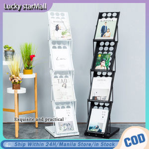 COD  Foldable Magazine Display Rack Stand / Book Paper Brochure Leaflet Office School Event Restaurant A4