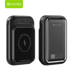 BAVIN PC061 Wireless Magnetic Powerbank 10000mAh 22.5W PD Fast Charging Wireless USB + Type-C Port w/ Magnetic Ring