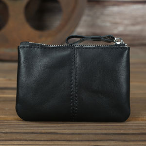 Retro Crazy Horse Genuine Leather Mens Wallets Short Purse Small Wallet Slim Moneybag Zipper Coin Key Pocket Card Pouches
