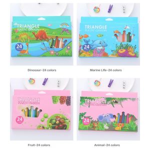 12/24/36Colors Triangular Plastic Crayon Washable Crayons for Kids Drawing Art Coloring Supplies