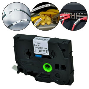 เครื่องติดฉลากท่อหดความร้อน11.7มม. สำหรับ Brother PT-E300VP PT-E550WVP สำหรับทำเครื่องหมายสายเคเบิลใยแก้วนำแสงและสายไฟ เครื่องติดฉลากPT E500 ฉลากติดสายไฟ