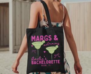 Margs & Matrimony Bachelorette Tote Bag Custom Margarita Bachelorette Tote Bag Tequila Bridal Party Tote Bag Final Fiesta Mexico Bachelorette