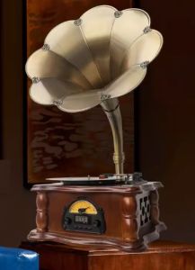 Ready✅ 72cm Speaker Flower Bluetooth Retro Wood Vinyl Wireless Subwoofer Radio Portable Gramophone Record Player Audio