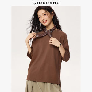 Giordano Women 100% Cotton crewneck 3/4 sleeve tee Free Shipping 05325790