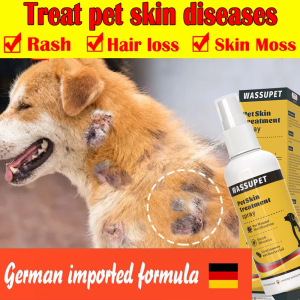 WASSUPET 100ml Pet Skin Treatment For Dogs Pet Antifungal Wound Spray for Dog and Cat For ItchingRingwormMangeAnti Tick And Flea For Dogs & Cat Skin Care