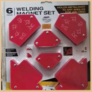 แม่เหล็กจับฉาก 6 ตัวชุด135 องศา แม่เหล็ก จับฉาก จิ๊กซอแม่เหล็ก ตัวเข้ามุมฉากทรงลูกศร รับน้ำหนักได้ 33KG