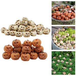 DFYER56 20pcs Resin Halloween Pumpkin Decoration Reusable Scary Halloween Ornaments Interesting Funny Mini Fake Simulation Pumpkin Halloween Party