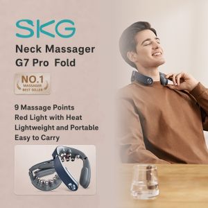 SKG G7 PRO Fold Smart Neck Massager Heat Compress Pain Relief Portable 9D Deep Tissue Vibration APP
