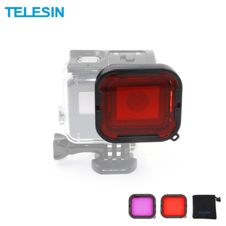 Waterproof Case Hero Case TELESIN Waterproof Lens Filter Case Red