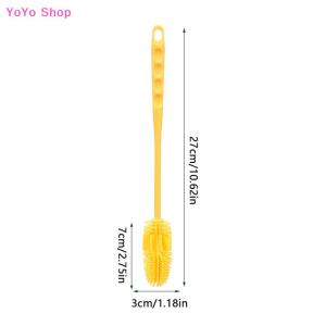 💕 YoYo Shop 💕 Long Handle Silicone Milk Bottle Brush Cup Scrubber Cleaner Kitchen Cleaning Tool Drink Bottle Cup Cleaning Brush