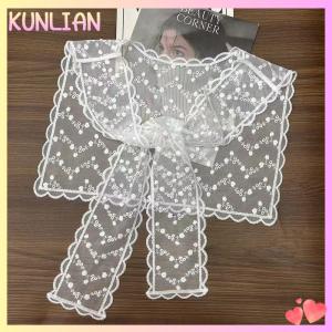 [KUNLIAN] Lace Crochet Hollow Collar Women Small Shawl Decorative Collar Women Clothes Accessories Detachable Collar