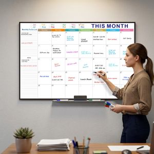 PHYSILOLOGY UNINHABITED86ED8 Reusable Calendar Bulletin Board Waterproof Tear Resistant Whiteboard Calendar Premium Foldable Dry Erase Calendar Planner School