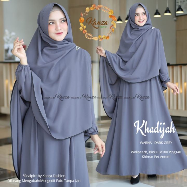 khadijah hijab syari full set dengan kerudung baju syar'i terbaru Lazada  Indonesia