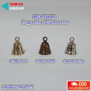 Bel Lonceng Klintingan Krincingan Kuningan Unyil motif garis / Brass doorbeell 03