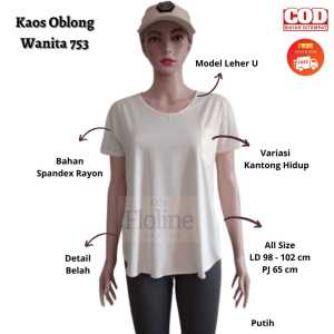 Floline Ols - Kaos Oblong Wanita / Atasan Fashion Wanita 753