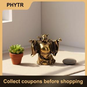 【PHYTR】 Brass Wealth Ornament Small Statue Grand and Elegant Design Ideal for Home Office Desk Feng Shui Wealth Display