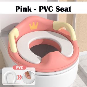 2 Colors Baby Toilet Seat with Soft Cushion Handle Backrest Portable Toilet Ring for Children Girls Boys Kid Potty Training Baby Accessories
