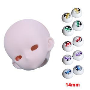 DOWNA PVC Đầu em bé BJD Da trắng Có thể mở được 1/4 BJD Tượng đầu anime Không trang điểm Phong cách Anime Đầu búp bê BJD Thực hành trang điểm