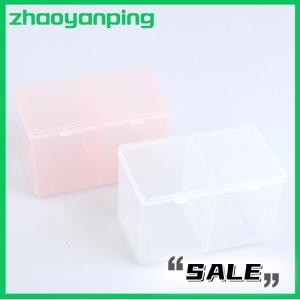 zhaoyanping Twin Well Empty กริดแบบพกพาเก็บกรณีเช็ดแผ่นผ้าฝ้าย Swab ภาชนะ