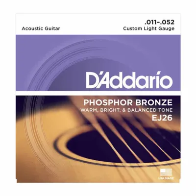 Genuine D-Addario Folk Guitar strings Custom Light Acoustic Guitar Strings EJ26/EJ16