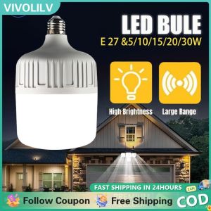 VIVOLILV E27 LED Bulb Light 5/10/15/20/30W E27 Super Bright Lamp Energy-saving Household Room Kitchen Bathroom Bulb Lamp Large Angle Lighting Bulb