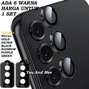 1SET Camera RING STELL Samsung S24 FE S23+ S23 ULTRA S23FE ZFOLD 6 5 4 ZFLIP 6 5 4 A05 A05s A54 A34 A24 A14 Tempered kaca/Glass Penuh Ful Cover Pelindung Lens/Lensa Kamera BLACK ungu Silver Green hijau Bazel-Bezel Z fold Bening Cin Galaxy FLIP 5G FULL S