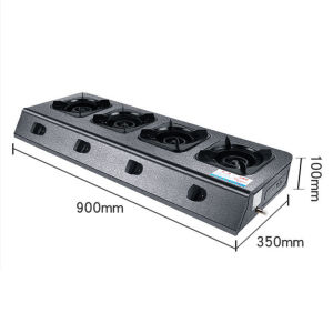 JD JINDIN 4 Burner Gas Stove Rectangle Direct Injection 4 Burner Gas Stove Heavy Duty Pure Import Built In Gas Stove Stainless High Quality Burner Gas Stove Size 900*360*100mm