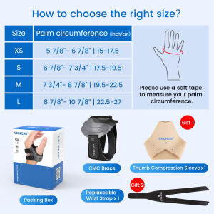 Velpeau CMC Thumb Brace for Osteoarthritis - with Shape-memory Restriction Splint CMC Joint Stabilizer Basal Thumb Arthritis Pain Relief and Support for Women and Men