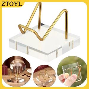 ZTOYL Kim Loại hiển thị khoáng sản đứng với cơ sở Acrylic cho đồ trang sức pha lê đứng Kệ đá